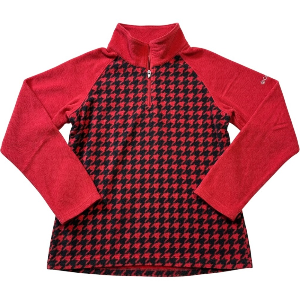 Columbia Kids Houndstooth Fleece Quarter Zip Pullover AG6989 Size S 7/8